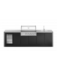 Sintered Stone "Waterfall" Buitenkeuken met Crossray Infrared Barbecue