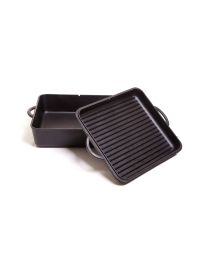Camp Chef vierkante Dutch Oven - product. Deksel grillpan / bakplaat ovenschaal gietijzer.