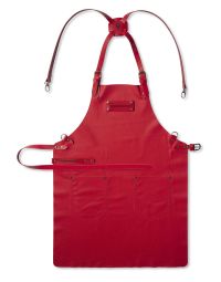 Feuermeister Nappa lederen Schort Rood